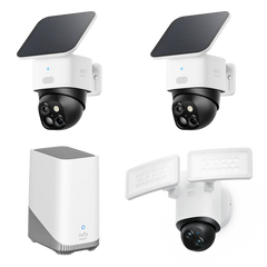 SoloCam S340 (2-Pack) + Floodlight Camera E340 + eufy HomeBase™ S380