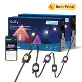 eufy Permanent Outdoor Lights E22, 100 ft, Black (2-Pack)