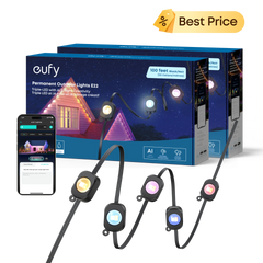 eufy Permanent Outdoor Lights E22, 100 ft, Black (2-Pack)