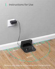 Charging base + Power adapter, Compatible with RoboVac 11S,11S PLUS,11S MAX,12,15C,15C MAX