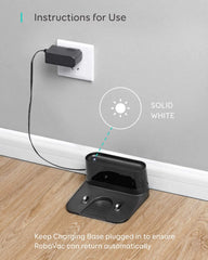Charging base + Power adapter, Compatible with RoboVac 11S,11S PLUS,11S MAX,12,15C,15C MAX