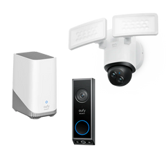 Video Doorbell E340 + Floodlight Camera E340 + eufy Homebase™ 3