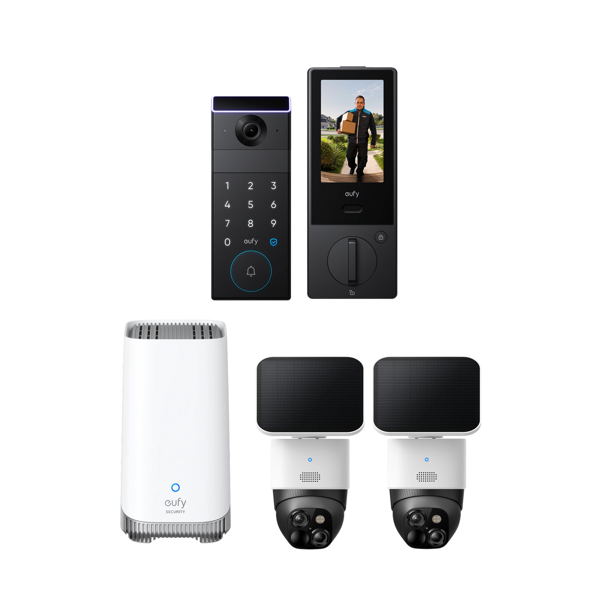 eufy SoloCam S340 (2-Cam Pack) + FamiLock S3 Max + HomeBase™ S380