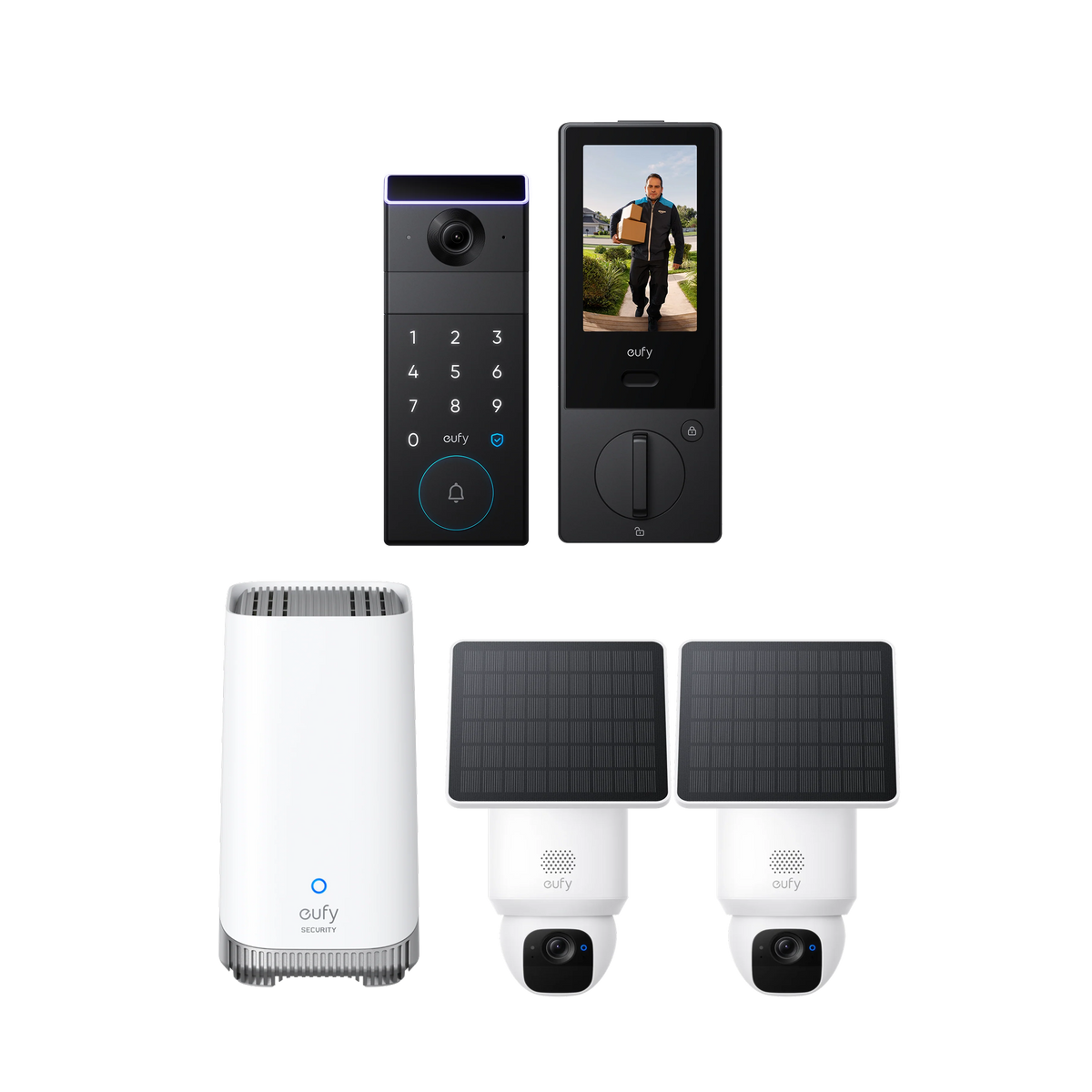 eufy SoloCam E30 (2-Cam Pack)  + FamiLock S3 Max + HomeBase™ S380