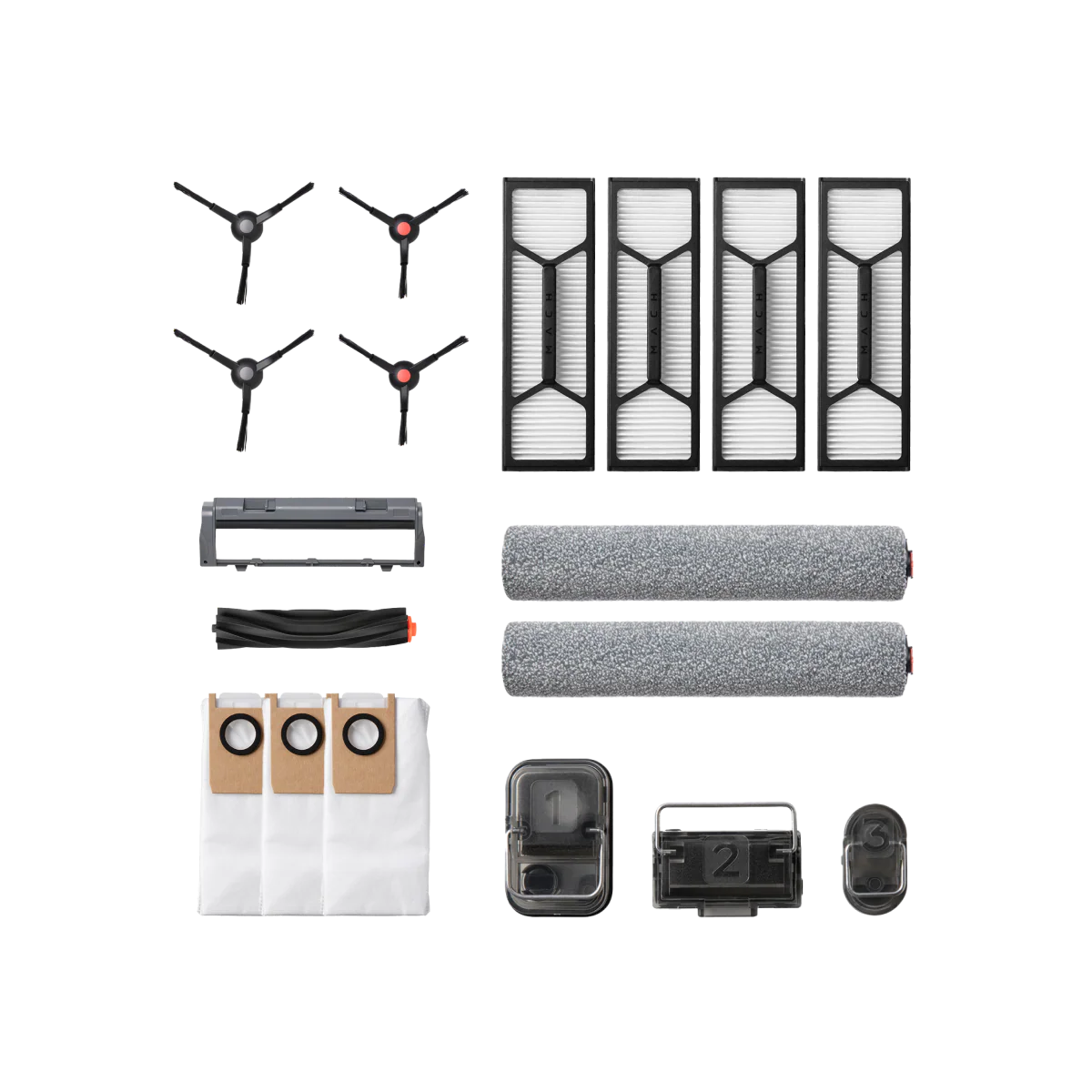 eufy Half Year Combo: Rolling Brush &amp; Brush Guard x1 High-Performance Filter x4 Side Brush x2 Rolling Mop x2 Dirty Water Reservoir Filter x1 Dust Bag x3, For S1 Pro&amp;S1