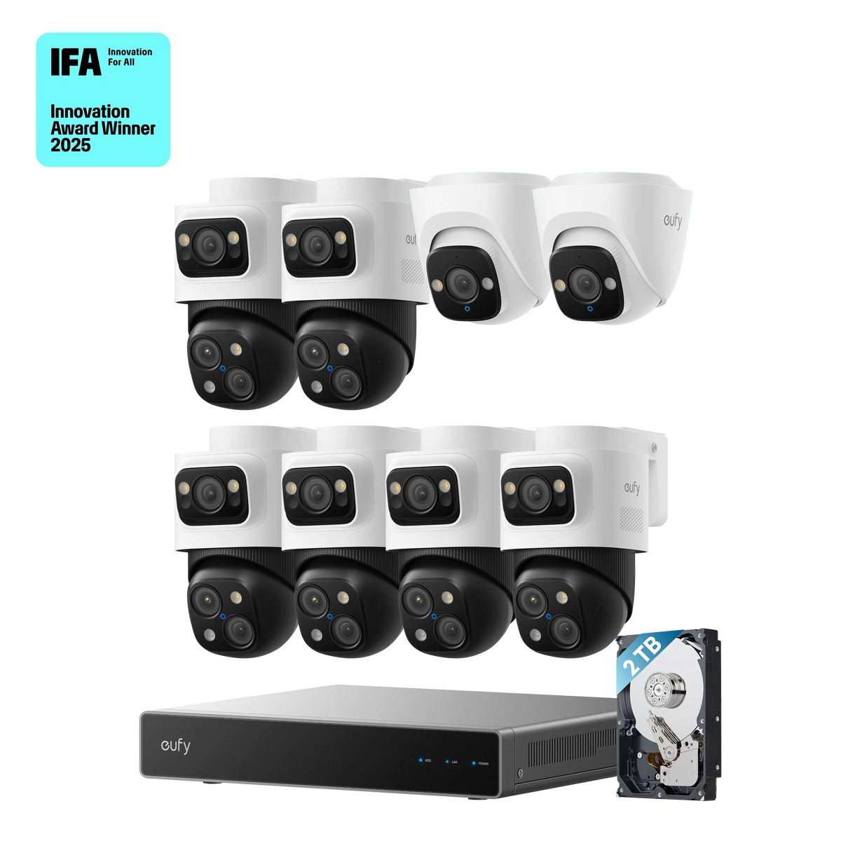 eufy 6-Cam Kit PoE NVR Security System S4 Max + 2 Turret Cameras