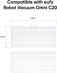 eufy 2 Replacement Washable Filter, Compatible with eufy Omni C10 & C20 Robot Vacuum Cleaners