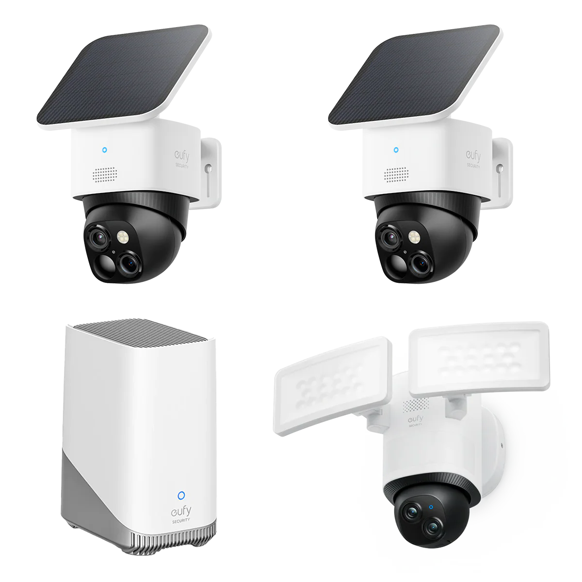 SoloCam S340 (2-Pack) + Floodlight Camera E340 + eufy HomeBase™ S380
