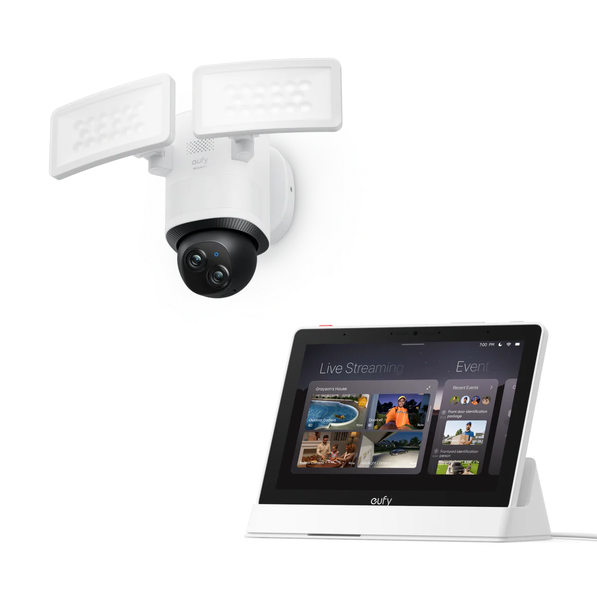 eufy Floodlight Camera E340 + eufy Smart Display E10