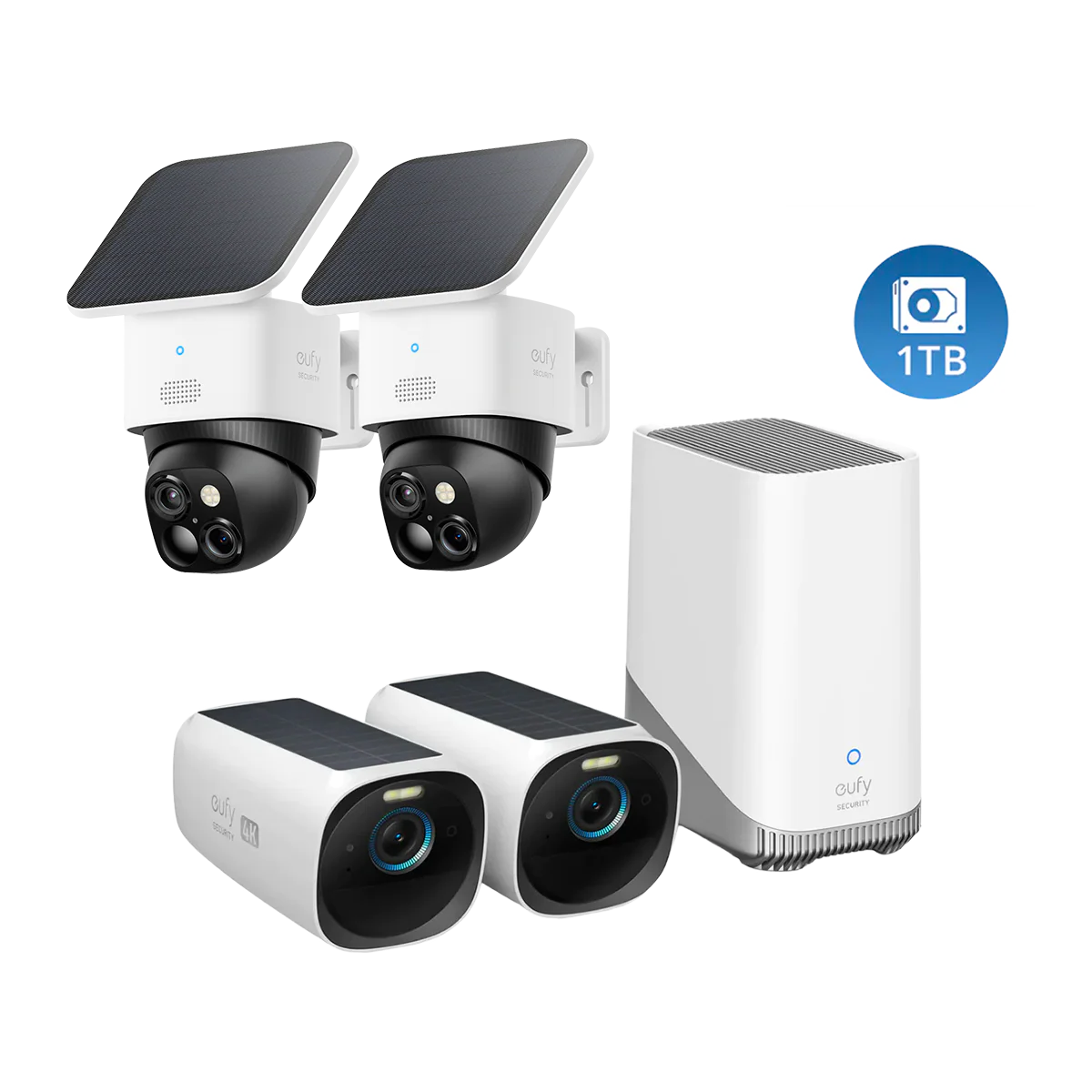 eufyCam S330 (eufyCam 3) + SoloCam S340 (2-Pack) + 1 TB Hard Drive