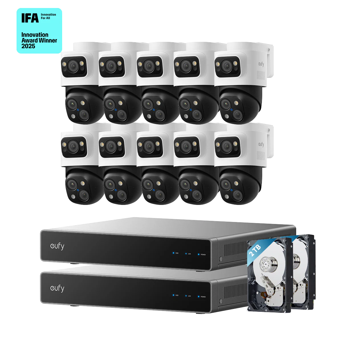 eufy Dual-NVR PoE System with 10 PoE Cam S4