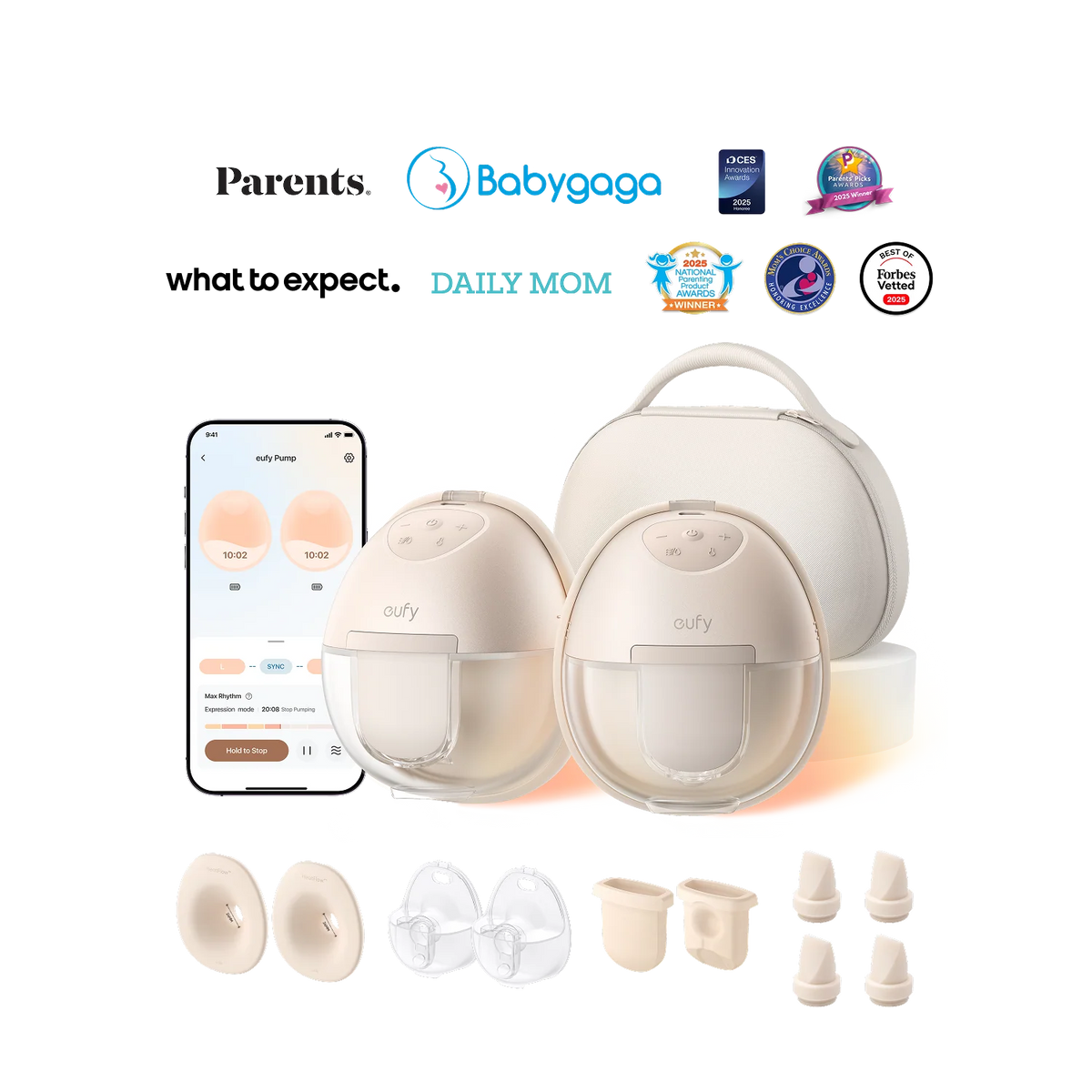 eufy Wearable Breast Pump S1 Pro Essential Kit with 24mm Flange
