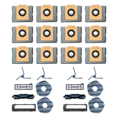12-Pack Dust Bags+2-Pack Replacement Parts Kit Compatible with X10 Pro Omni