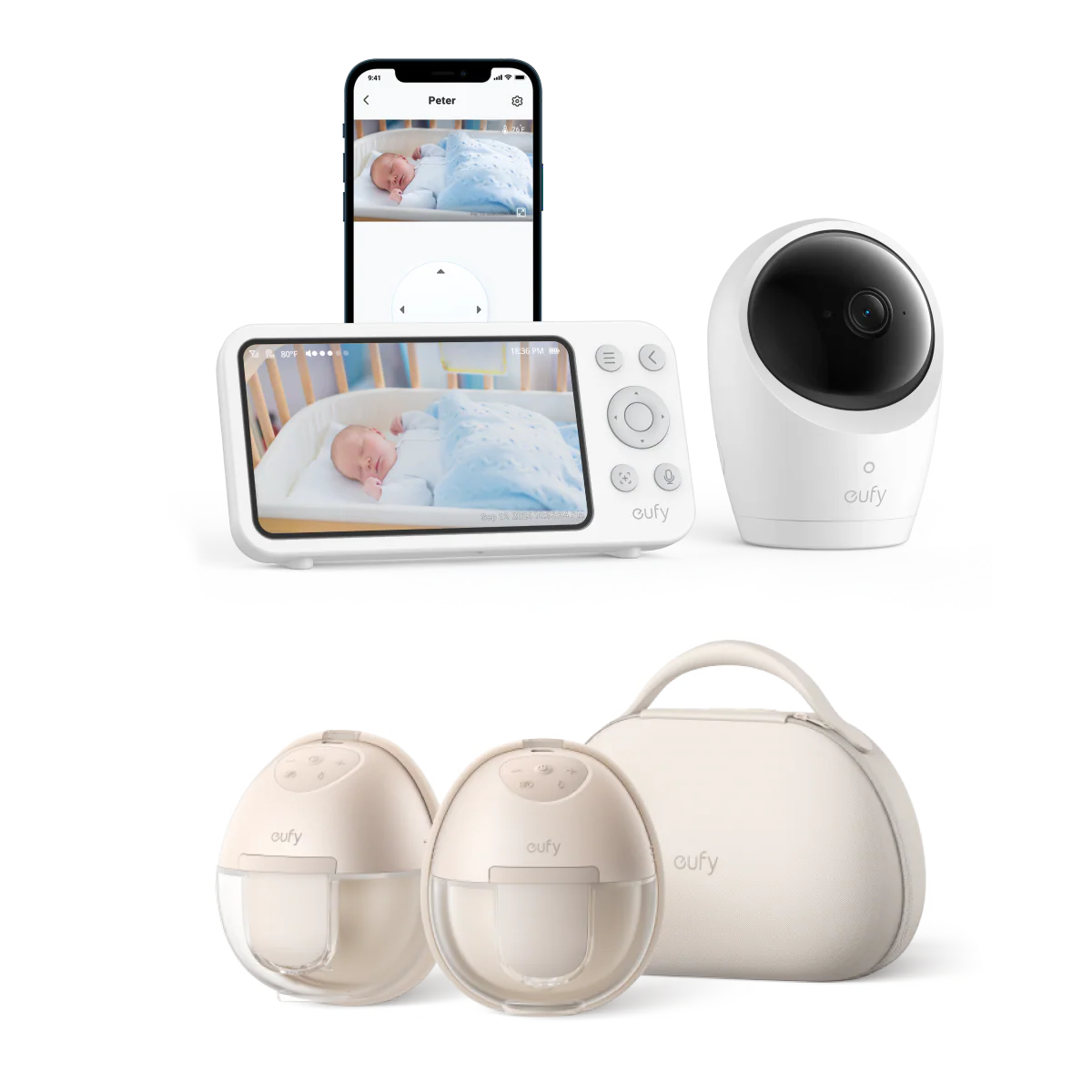 eufy Breast Pump S1 Pro + Baby Monitor E20