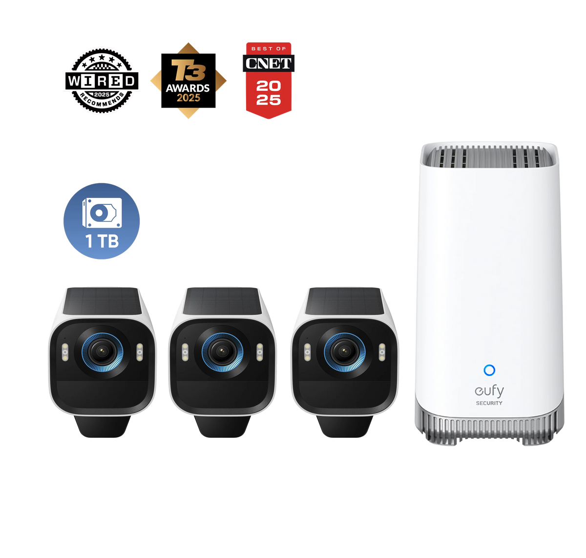 eufyCam S3 Pro 3-Cam Kit + 1 TB Hard Drive