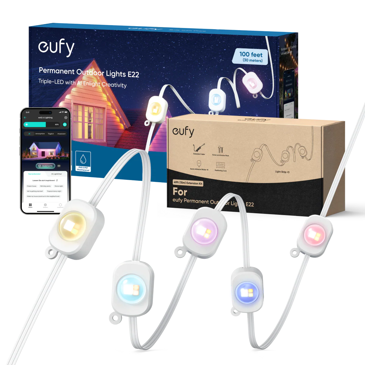 eufy Permanent Outdoor Lights E22, 150 ft