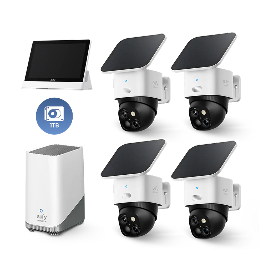 SoloCam S340  (4-Cam Pack) + HomeBase™ S380+ 1 TB Hard Drive+Smart Display E10