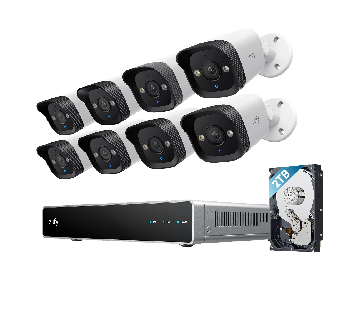 eufy PoE NVR Security System E40- 8× 4K Bullet Cameras