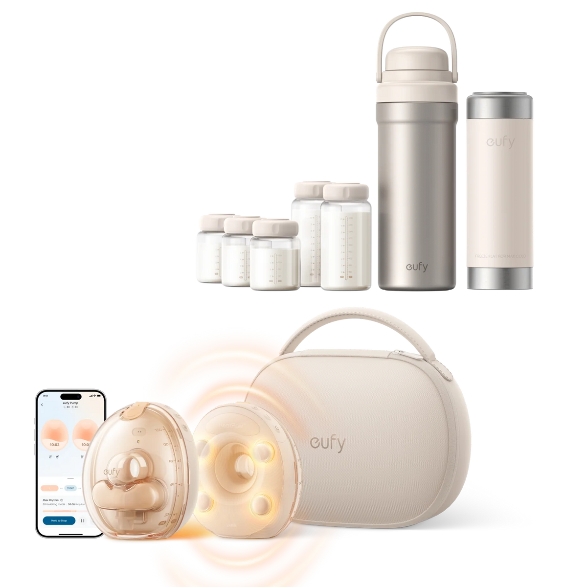 eufy Wearable Breast Pump S2 Pro &amp; Portable Milk Cooler E10