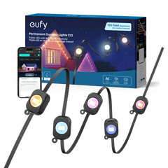 eufy Permanent Outdoor Lights E22, 100 ft, Black (2-Pack)