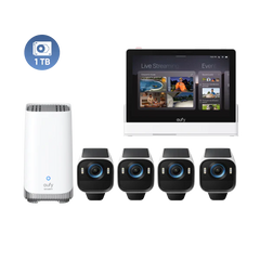 eufy Smart Display E10 + eufyCam S3 Pro 4-Cam Kit + 1 TB Hard Drive