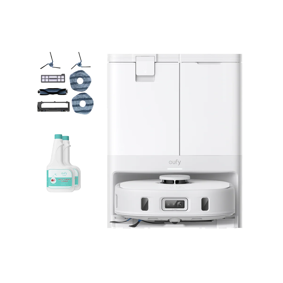 eufy X10 Pro Omni White + Replacement Parts Kit + Cleaning solution