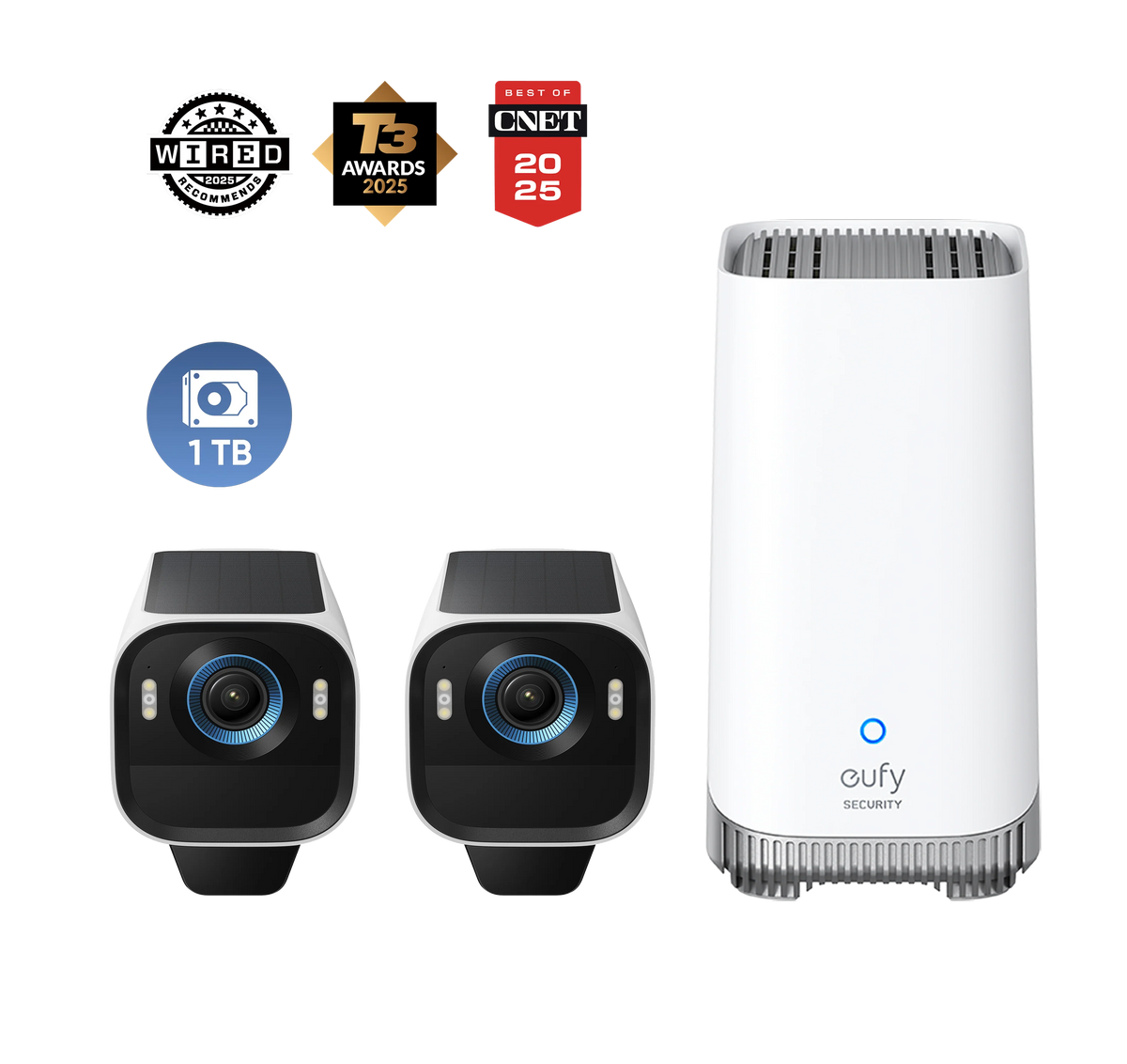 eufyCam S3 Pro 2-Cam Kit + 1 TB Hard Drive