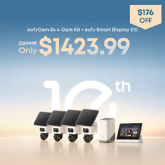 eufyCam S4 4-Cam Kit + eufy Smart Display E10